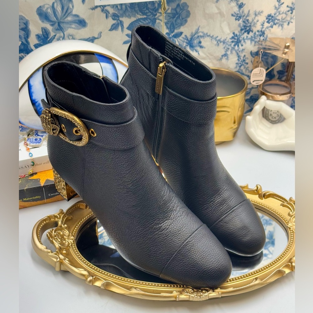 🆕 KURT GEIGER LONDON 🧿 NWOT Mayfair 55 Ankle Boot Boot, Black Gold, Sz 41 US10 - Picture 4 of 16